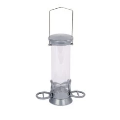 Silver Defender 2 Port Metal Seed Feeder -Bird Supplies Store 31031 01