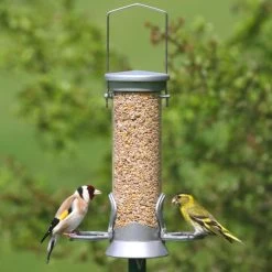 Silver Defender 2 Port Metal Seed Feeder